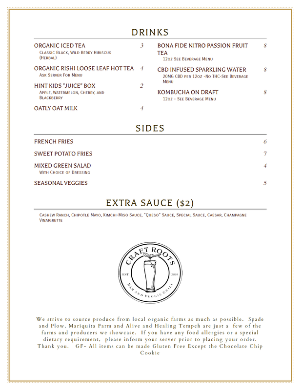 Craft Roots Taste of Morgan Hill Menu Page 2 of 2